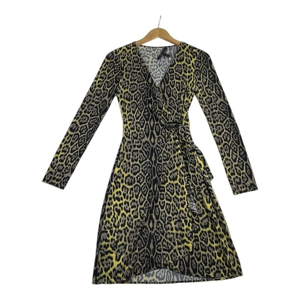 BCBGMaxazria Leopard Print Wrap Dress size‎ XS